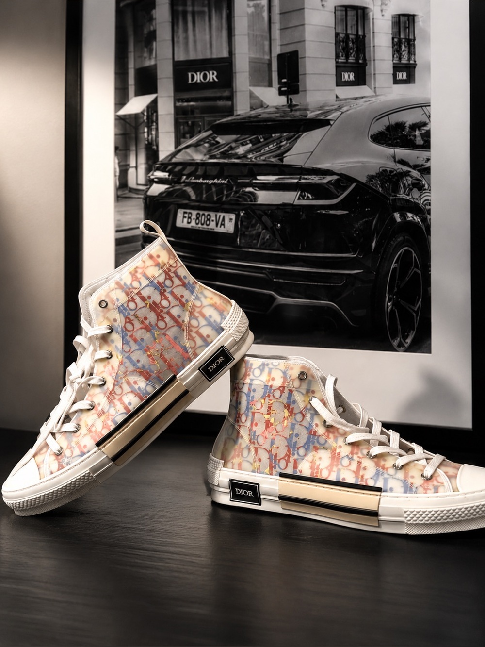 Dior Pastel Multicolor Oblique High-Top Sneakers B23 Monogram
